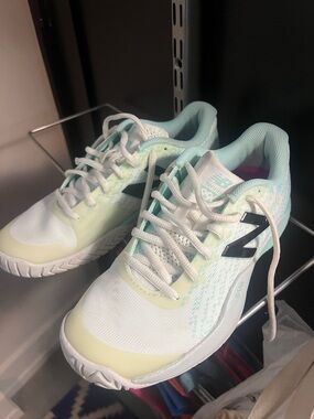 New Balance Women's White and Mint Athletic Shoes